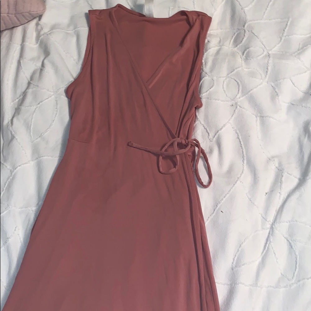 Pink wrap dress